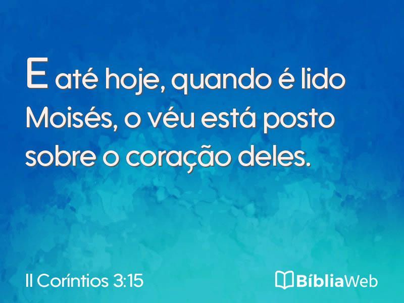 II Coríntios 3:15 em imagem para compartilhar
