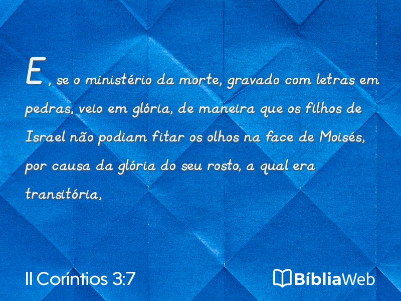 II Coríntios 3:7 em imagem para compartilhar