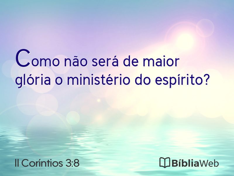 II Coríntios 3:8 em imagem para compartilhar