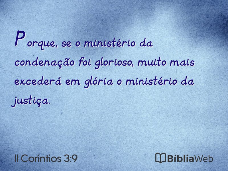 II Coríntios 3:9 em imagem para compartilhar