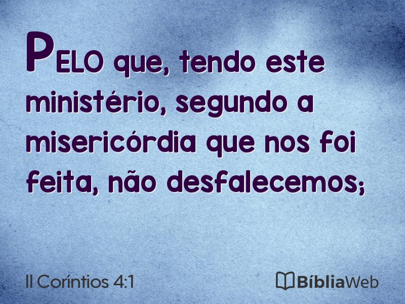 II Coríntios 4:1 em imagem para compartilhar