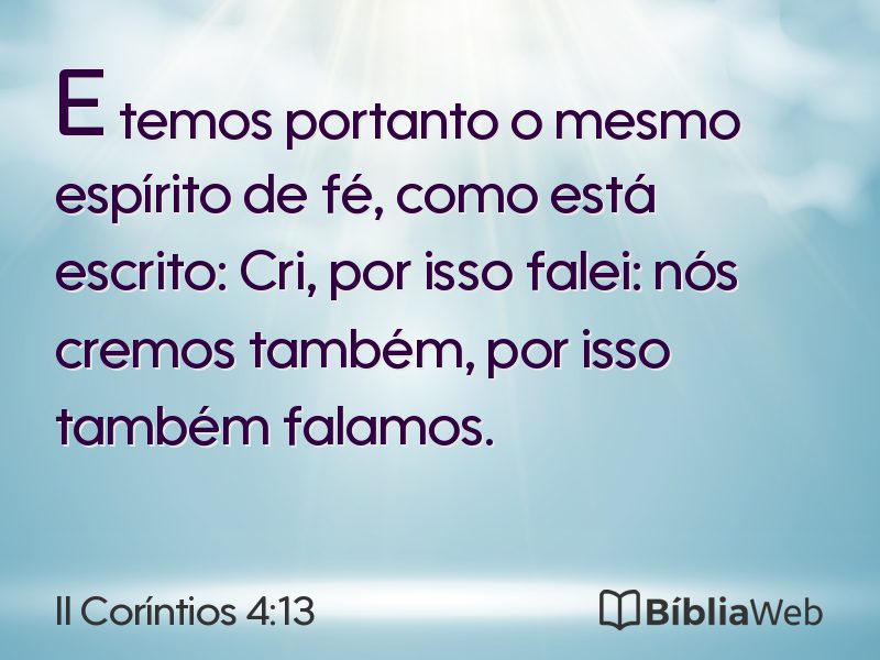 II Coríntios 4:13 em imagem para compartilhar