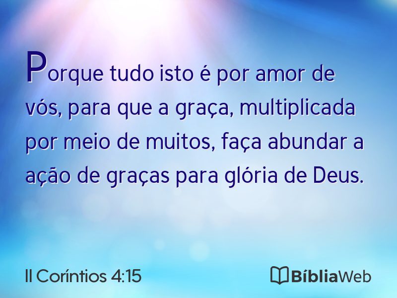 II Coríntios 4:15 em imagem para compartilhar