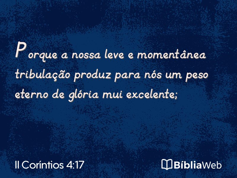 II Coríntios 4:17 em imagem para compartilhar