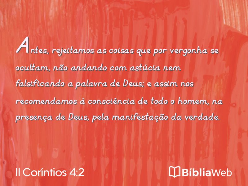 II Coríntios 4:2 em imagem para compartilhar