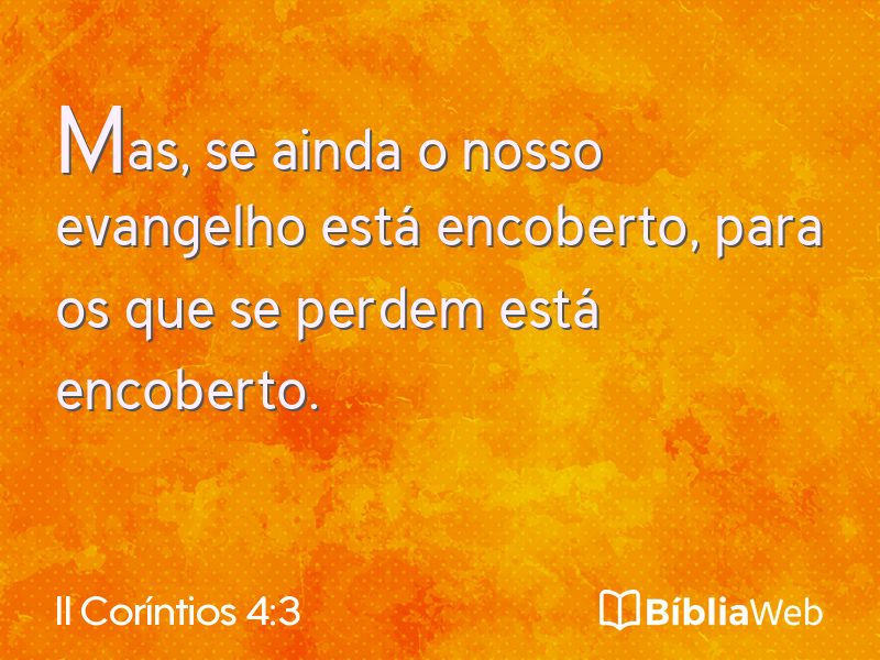 II Coríntios 4:3 em imagem para compartilhar
