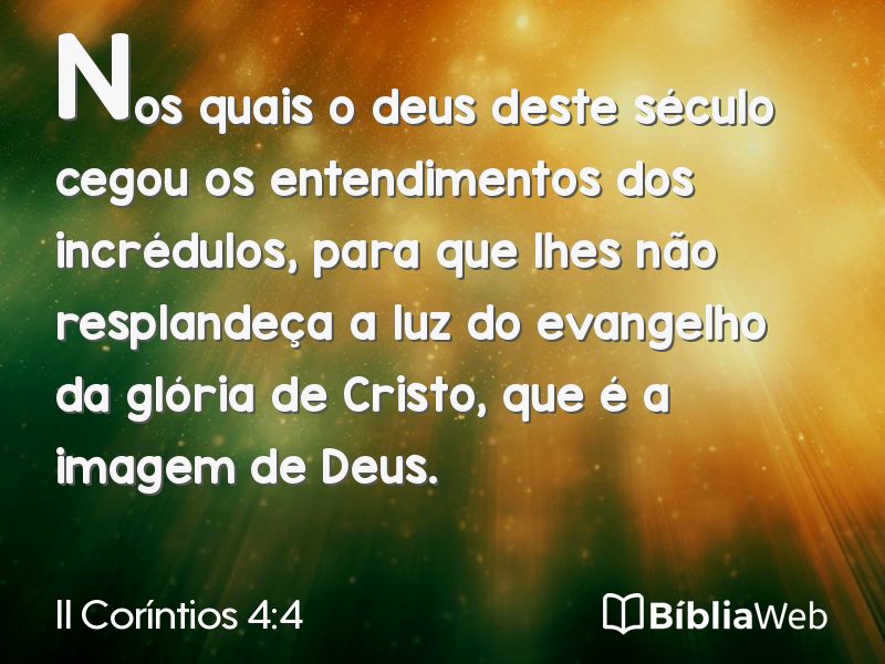 II Coríntios 4:4 em imagem para compartilhar