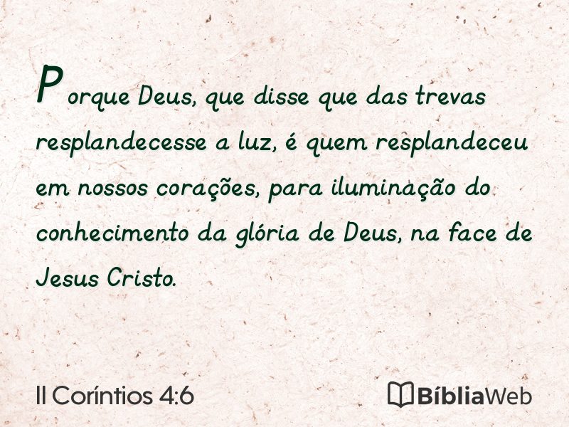 II Coríntios 4:6 em imagem para compartilhar