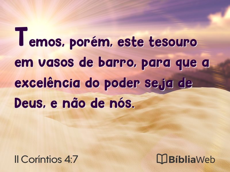 II Coríntios 4:7 em imagem para compartilhar