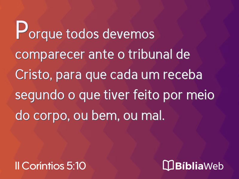 II Coríntios 5:10 em imagem para compartilhar