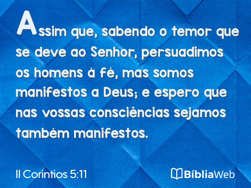 II Coríntios 5:11 em imagem para compartilhar