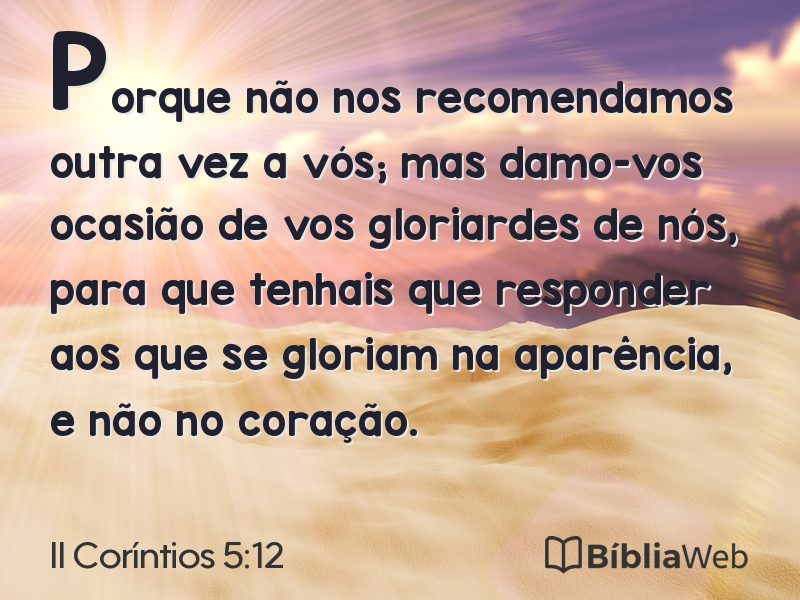 II Coríntios 5:12 em imagem para compartilhar