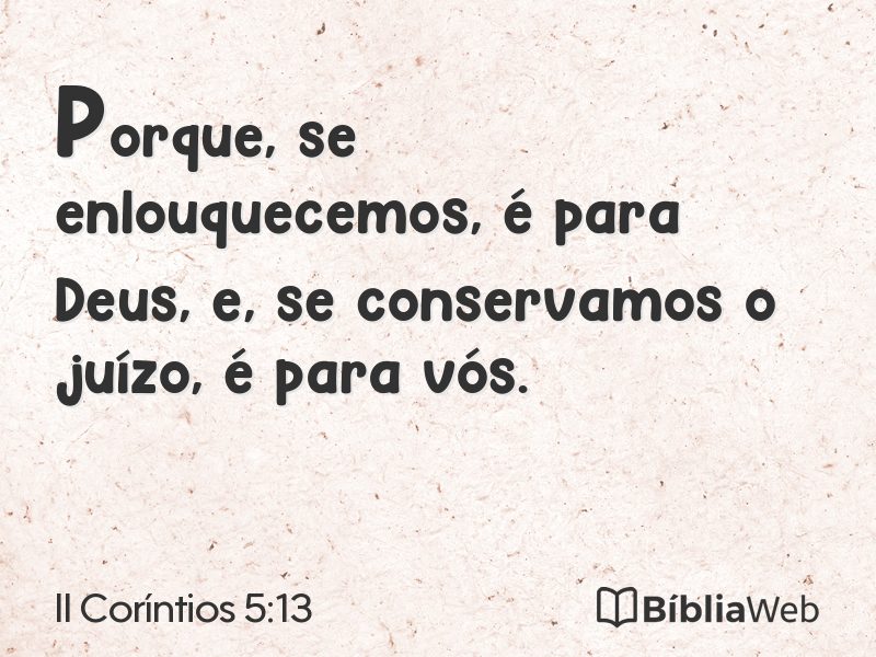 II Coríntios 5:13 em imagem para compartilhar