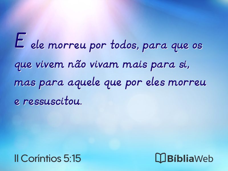 II Coríntios 5:15 em imagem para compartilhar