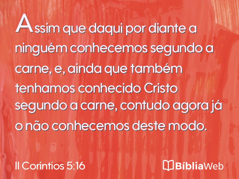 II Coríntios 5:16 em imagem para compartilhar