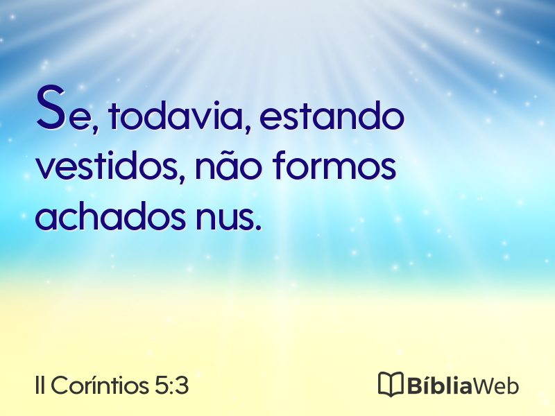 II Coríntios 5:3 em imagem para compartilhar