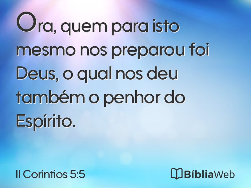 II Coríntios 5:5 em imagem para compartilhar