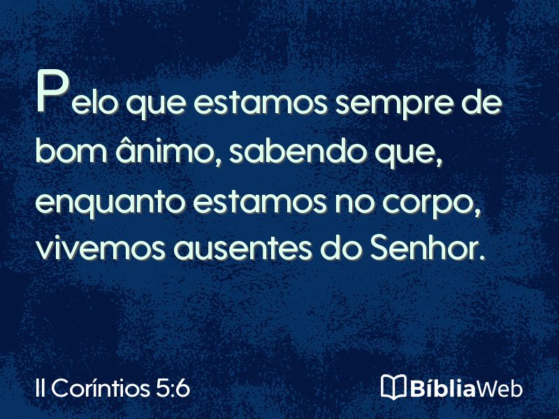 II Coríntios 5:6 em imagem para compartilhar
