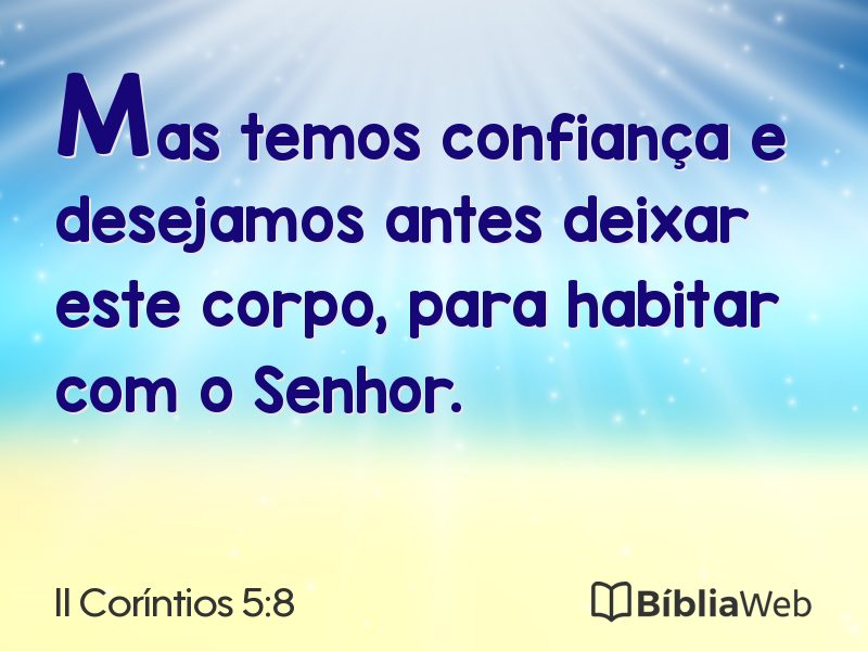 II Coríntios 5:8 em imagem para compartilhar