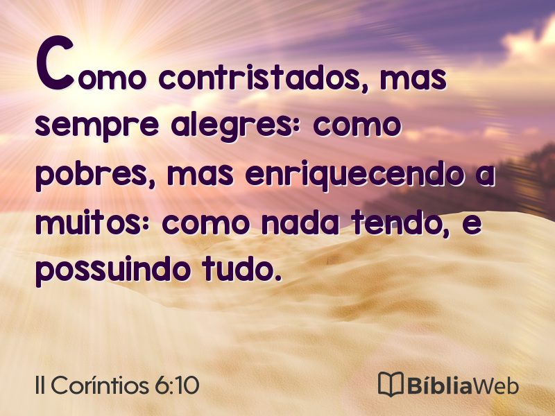 II Coríntios 6:10 em imagem para compartilhar