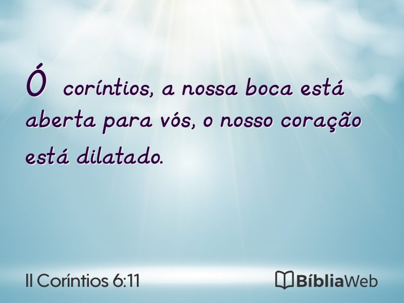 II Coríntios 6:11 em imagem para compartilhar
