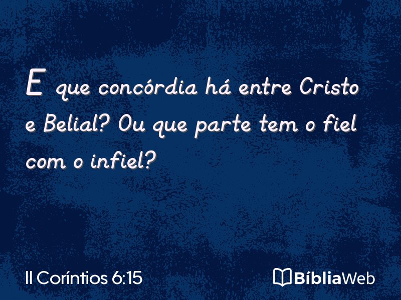 II Coríntios 6:15 em imagem para compartilhar