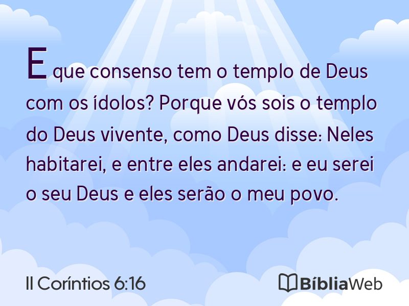II Coríntios 6:16 em imagem para compartilhar