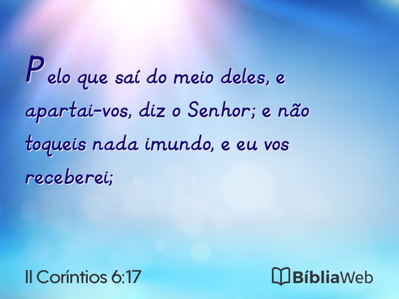 II Coríntios 6:17 em imagem para compartilhar