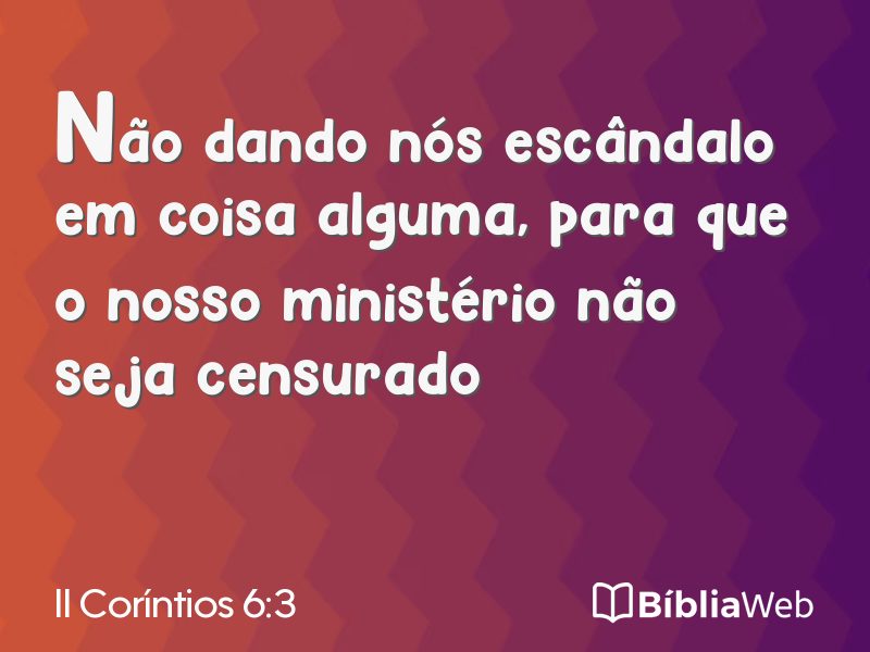 II Coríntios 6:3 em imagem para compartilhar