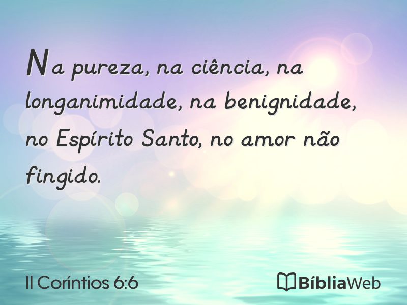 II Coríntios 6:6 em imagem para compartilhar