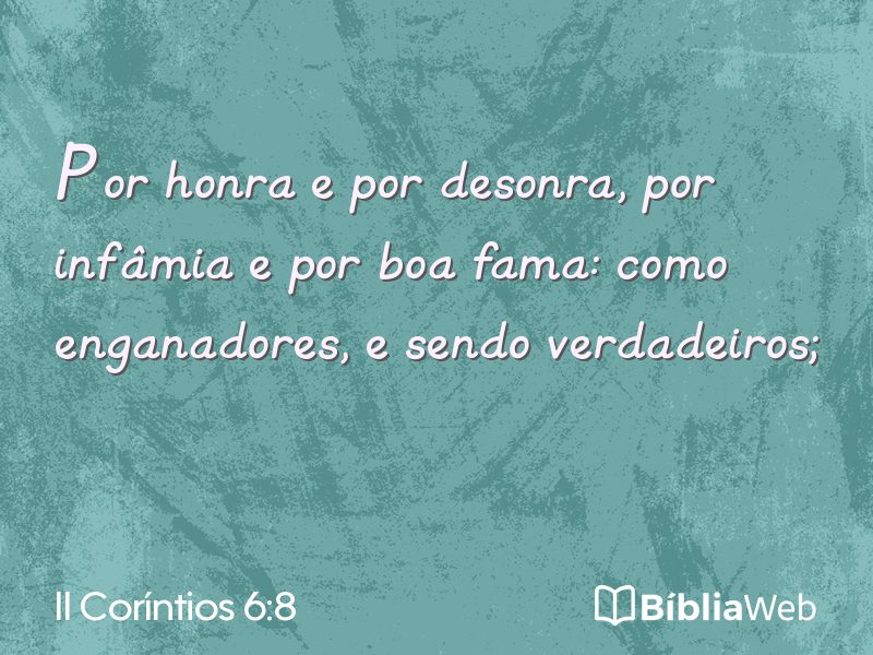 II Coríntios 6:8 em imagem para compartilhar