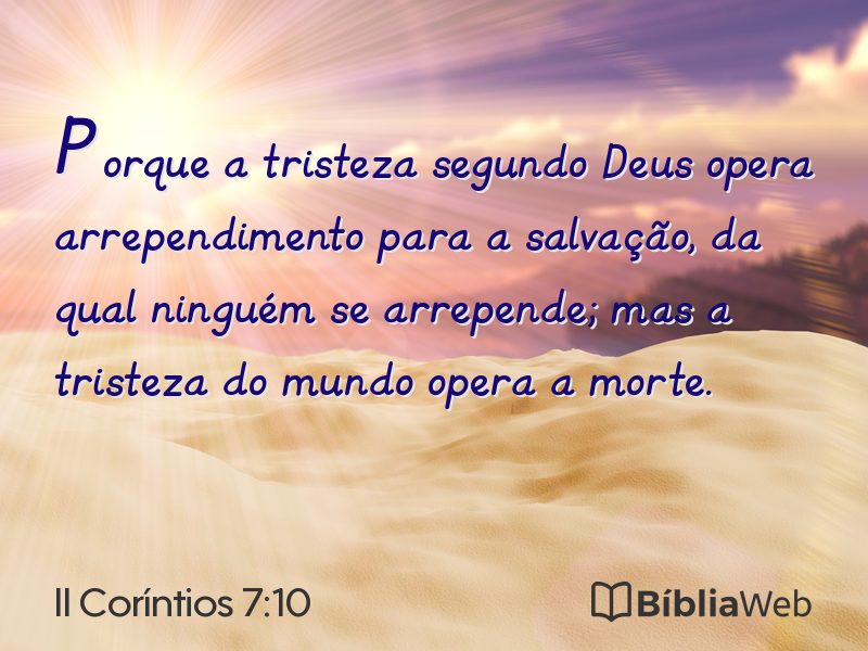 II Coríntios 7:10 em imagem para compartilhar