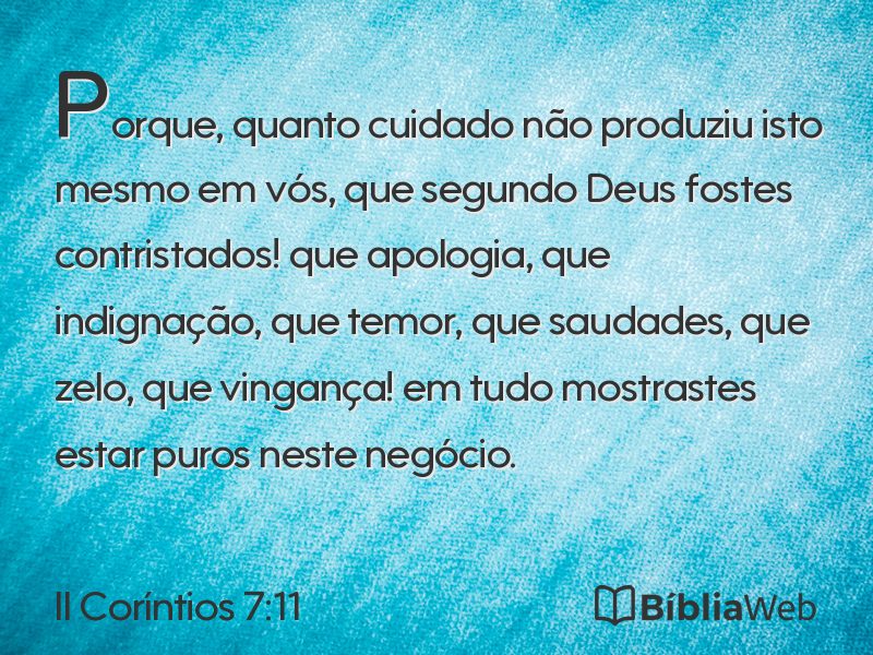 II Coríntios 7:11 em imagem para compartilhar