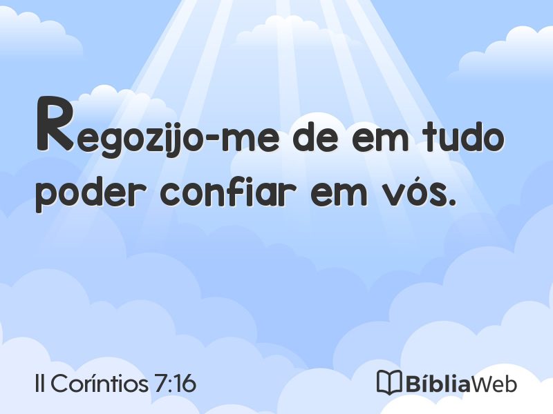 II Coríntios 7:16 em imagem para compartilhar