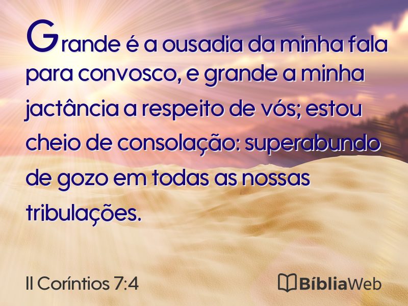 II Coríntios 7:4 em imagem para compartilhar