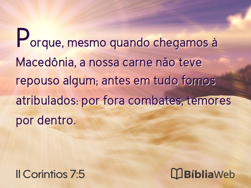 II Coríntios 7:5 em imagem para compartilhar