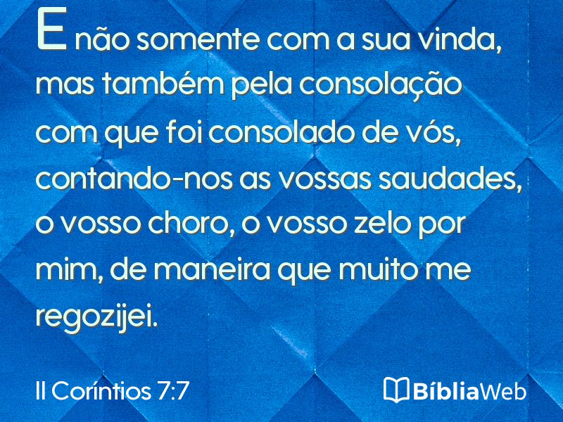 II Coríntios 7:7 em imagem para compartilhar