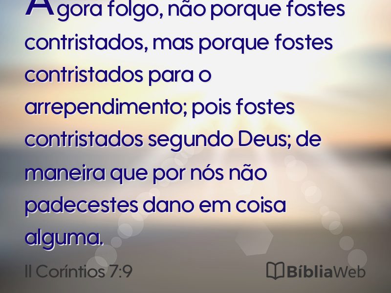 II Coríntios 7:9 em imagem para compartilhar