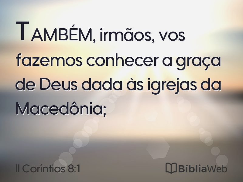II Coríntios 8:1 em imagem para compartilhar