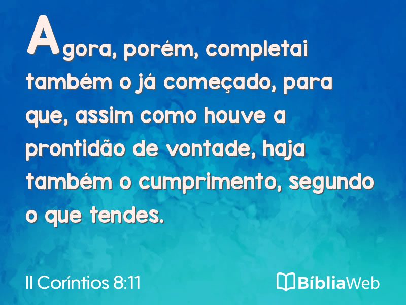 II Coríntios 8:11 em imagem para compartilhar