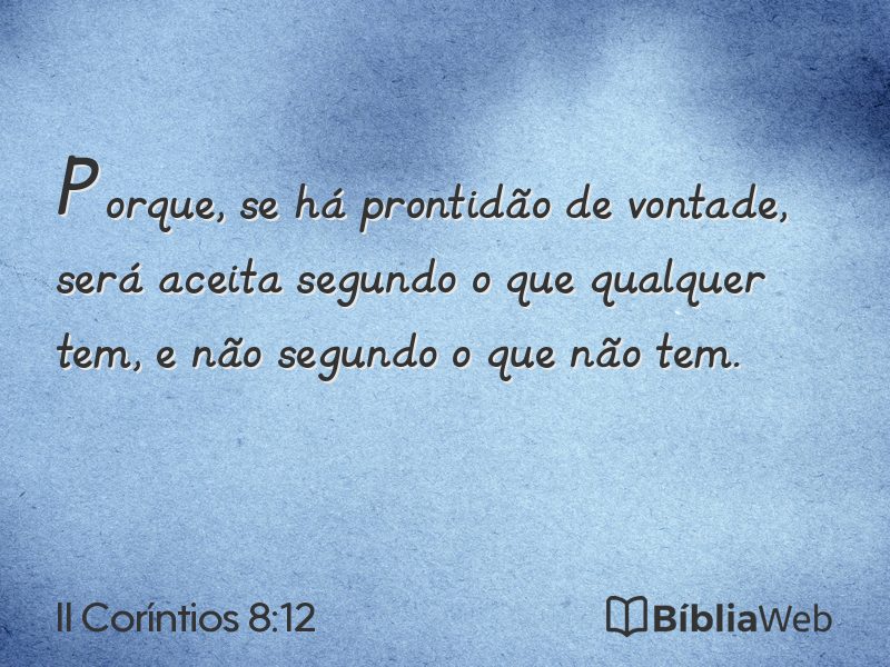 II Coríntios 8:12 em imagem para compartilhar