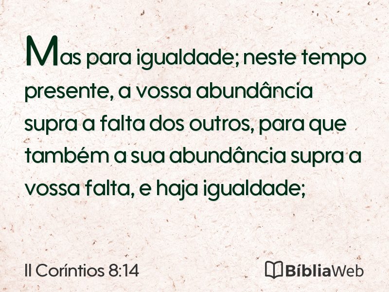 II Coríntios 8:14 em imagem para compartilhar