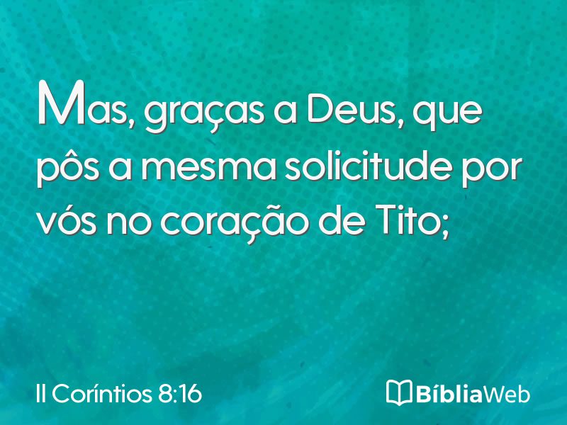 II Coríntios 8:16 em imagem para compartilhar