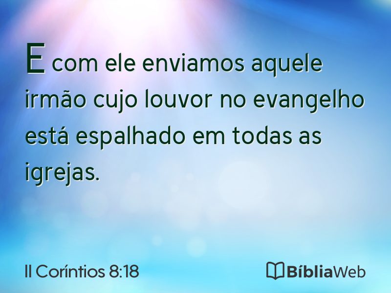 II Coríntios 8:18 em imagem para compartilhar