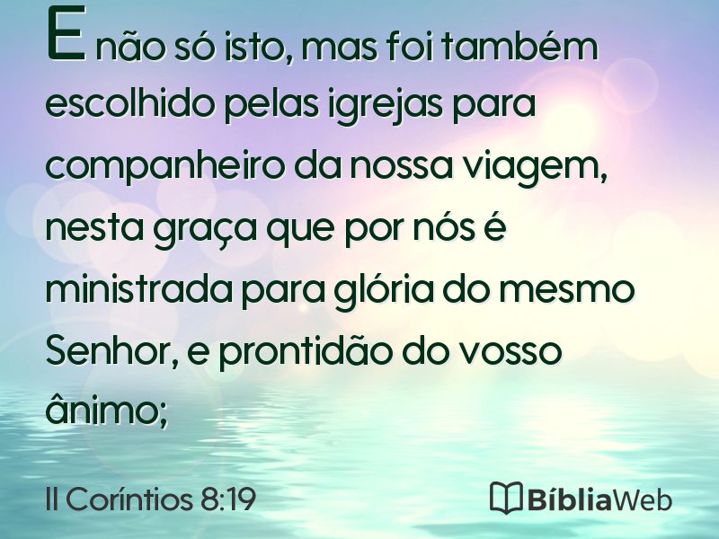 II Coríntios 8:19 em imagem para compartilhar