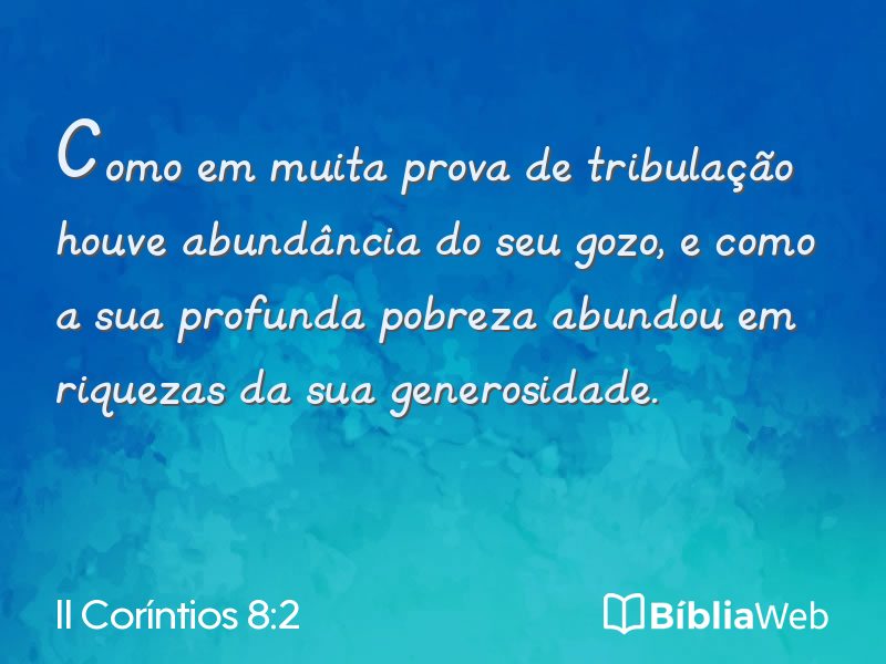 II Coríntios 8:2 em imagem para compartilhar