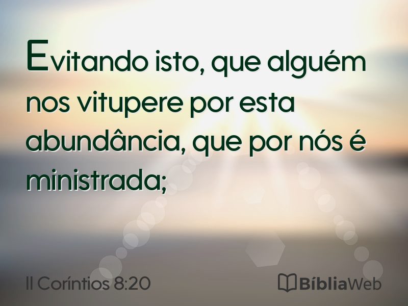 II Coríntios 8:20 em imagem para compartilhar