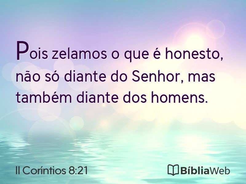 II Coríntios 8:21 em imagem para compartilhar