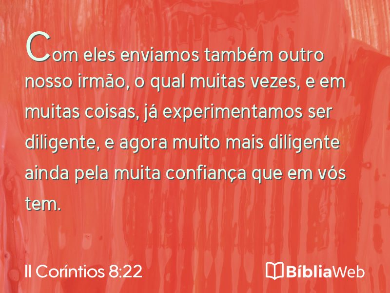 II Coríntios 8:22 em imagem para compartilhar