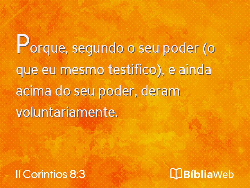 II Coríntios 8:3 em imagem para compartilhar